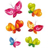 Kit Adesivo Murale bambini 6 farfalle