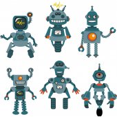 Kit Adesivo Murale bambini 6 robot