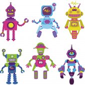 Kit Adesivo Murale bambini 6 robot