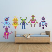 Kit Adesivo Murale bambini 6 robot