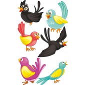 Kit Adesivo Murale bambini 6 uccelli