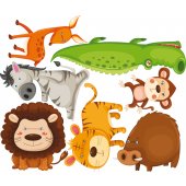 Kit Adesivo Murale bambini 7 animali