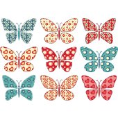 Kit Adesivo Murale bambini 9 farfalle