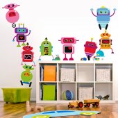 Kit Adesivo Murale bambini 9 robot