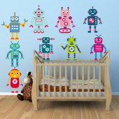 Kit Adesivo Murale bambini 9 robot