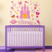 Kit Adesivo Murale bambini accessori principessa