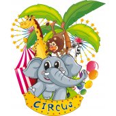Kit Adesivo Murale bambini animali circo