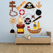 Kit Adesivo Murale bambini pirati