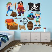 Kit Adesivo Murale bambini pirati
