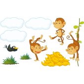 Kit Adesivo Murale bambini scimmie