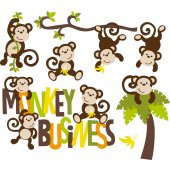 Kit Adesivo Murale bambini scimmie