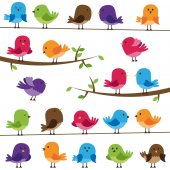 Kit Adesivo Murale bambini uccelli